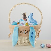 Personalised Embroidered Wicker Storage Baskets Hamper Baskets Gifts Blue Empty 
