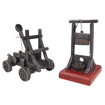 2 Piece Catapult and Guillotine Sculpture Set Design Toscano