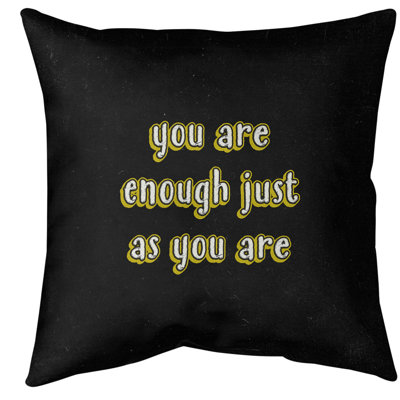 You Are Enough Floor Pillow ArtVerse Size 36 H x 36 W Color Yellow