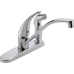 Peerless Faucets Single Handle Centerset Deck Mounted Kitchen Faucet with Side Spray