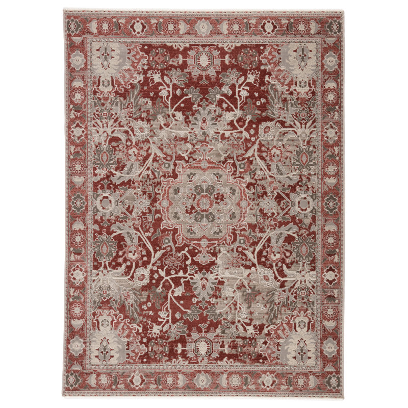 Winston Porter Aswith Oriental Red/Gray Area Rug Wayfair