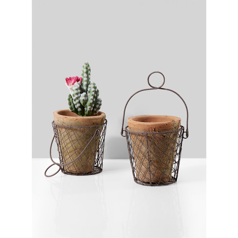 Outdoor Wall Garden Basket Planters Rustic Industrial Style Beatie Wall Mounted Hanging Basket Flower Trough Wall