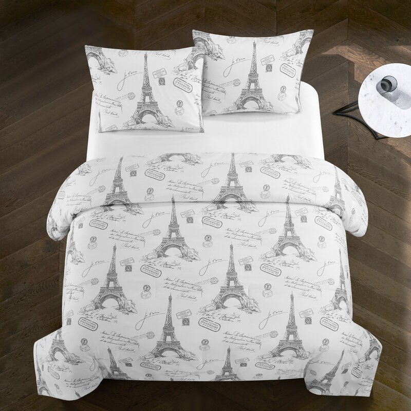One Allium Way Albus Paris Printed Reversible Comforter Set