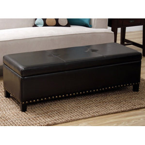 Nail Faux Leather Storage Bench by Warehouse of Tiffany