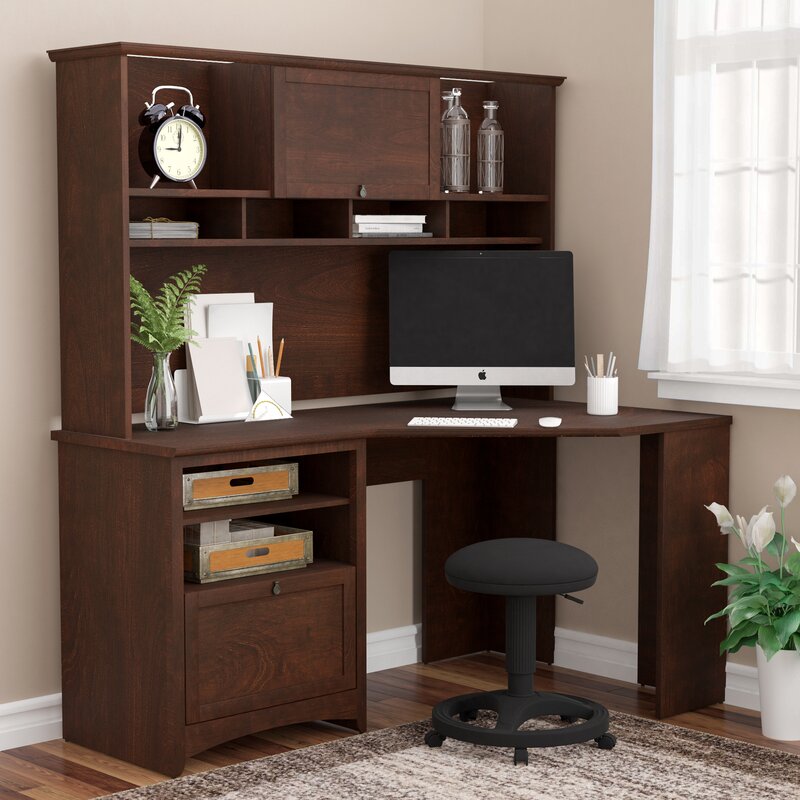 Darby Home Co Fralick Reversible Executive Desk with Hutch & Reviews ...