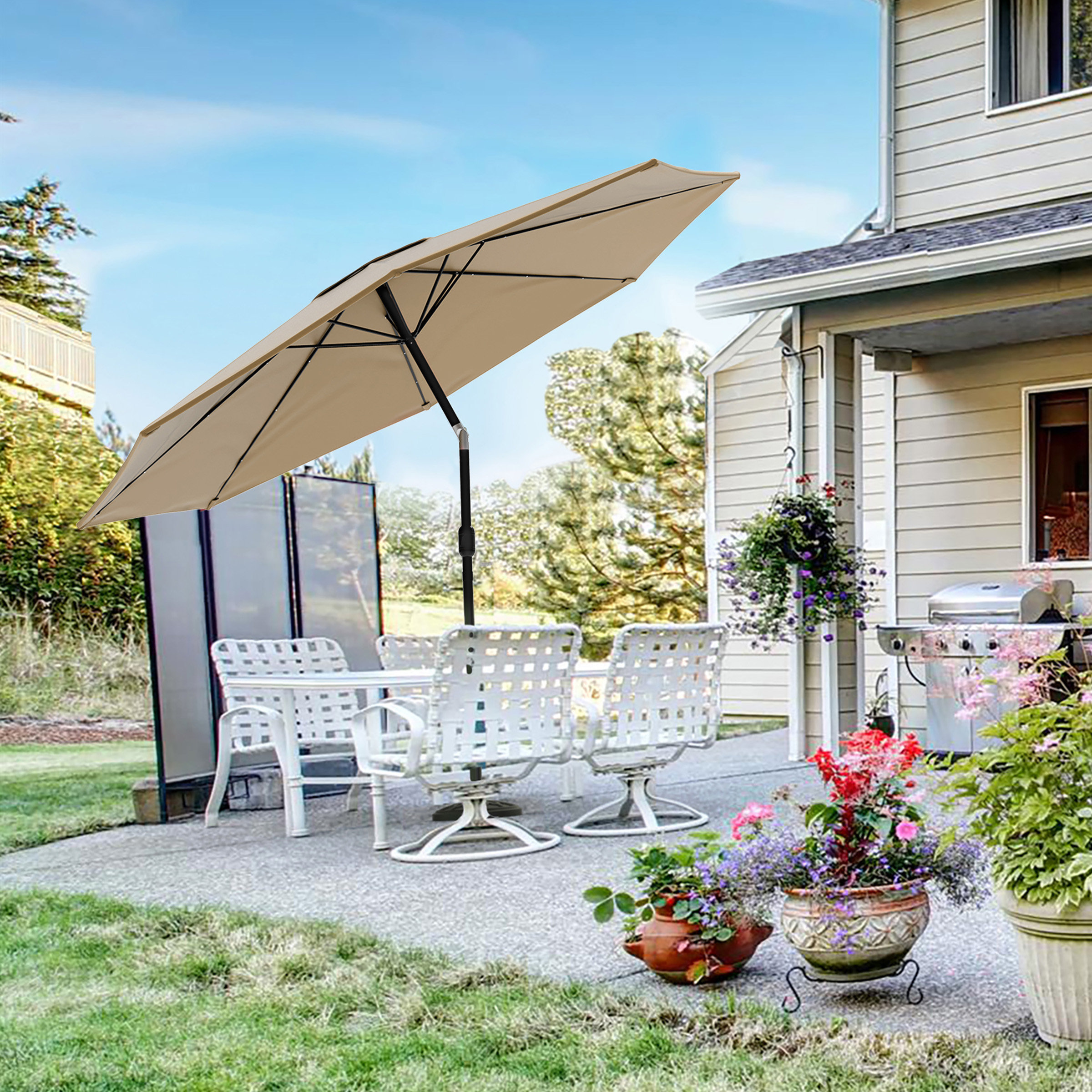 backyard umbrella with stand