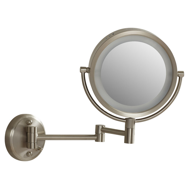 Darby Home Co Hard Wired Dual Sided Wall Mount Halo Lighted Mirror