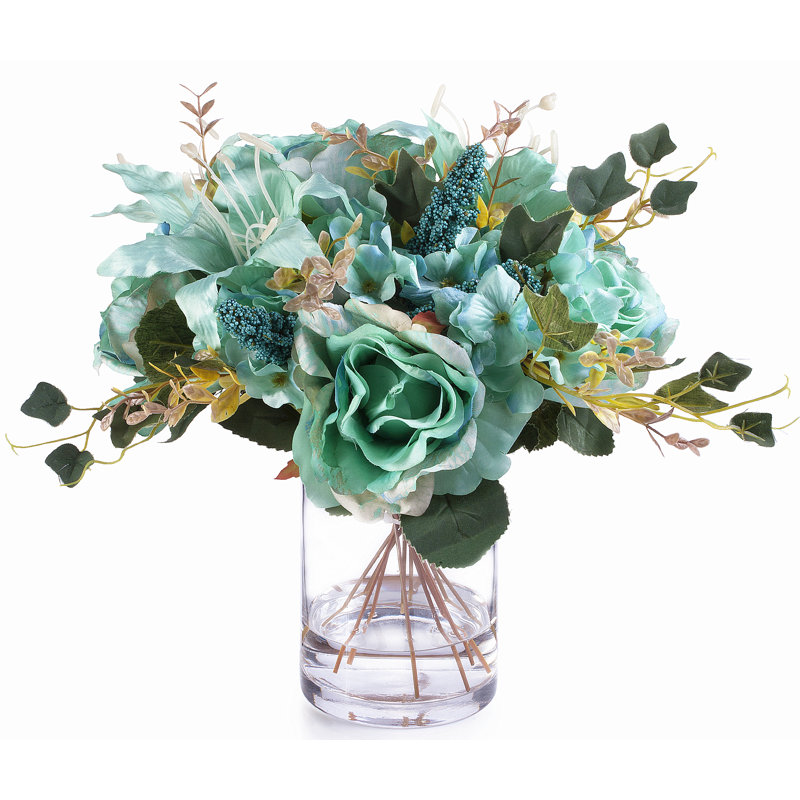 Charlton Home Mixed Silk Flower Arrangement In Vase Reviews Mixed Silk Flower Arrangement In Vase