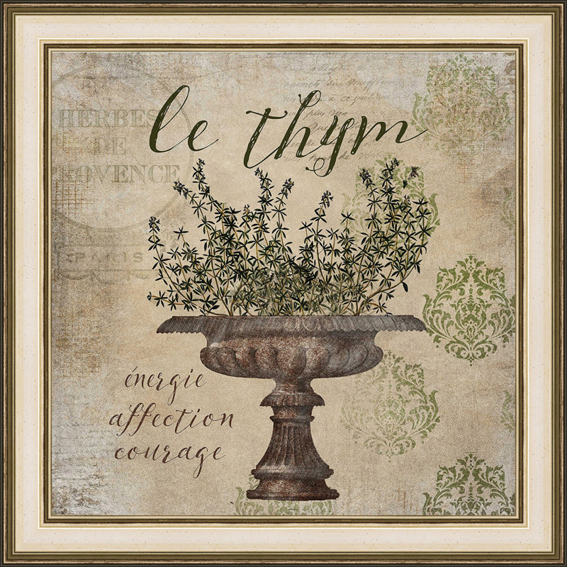 'French Herbs Le Tyme' Framed Graphic Art Print