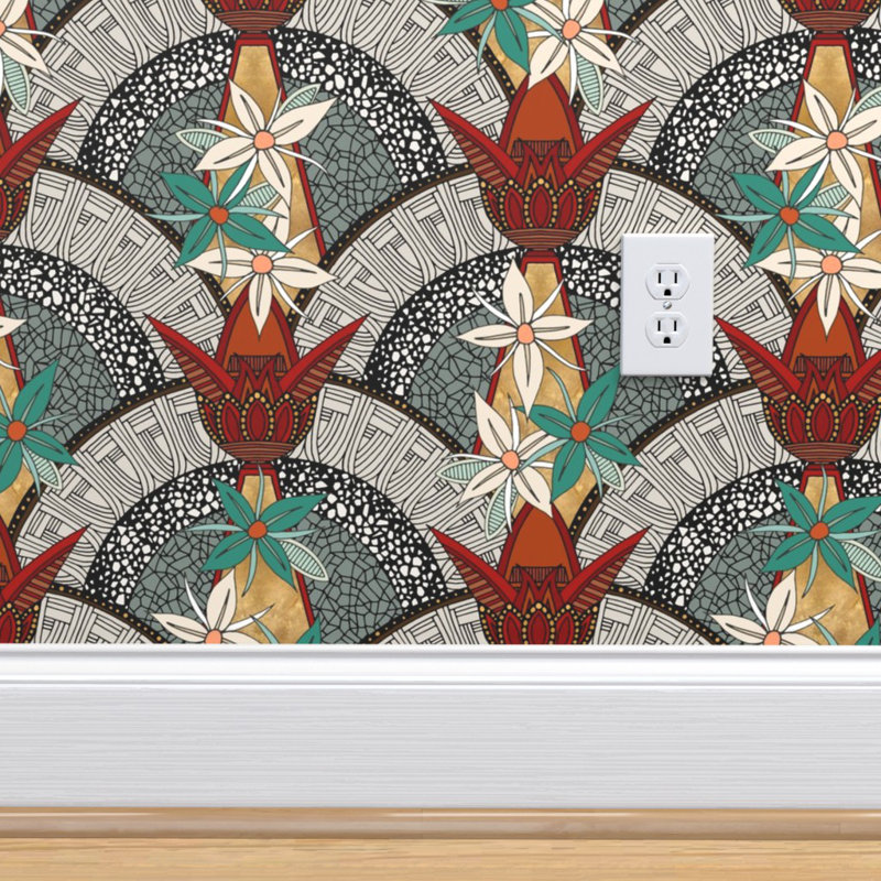Bay Isle Home Leola Art Deco Jungle Removable Peel And Stick