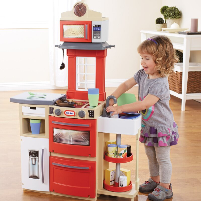 little tikes cook and store kitchen red