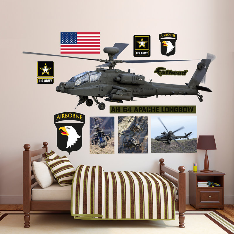 ARMY HELICOPTER APACHE 2 Wall Art Sticker Decal Wall Decals /& Stickers