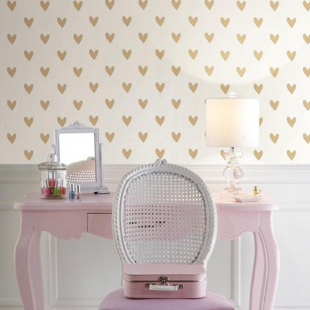 Mack Milo Akeman Gold Heart Spot 16 5 L X 20 W And Stick Akeman Gold Heart Spot 16 5 L X 20 W And Stick Wallpaper Roll