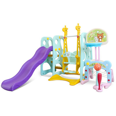 Climber Slide Playset Backyard Swing Set FLUVA