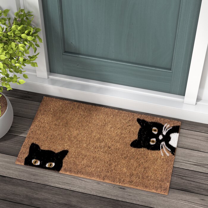 Red Barrel Studio Zehr Peeping Cats 30 In X 18 In Outdoor Door