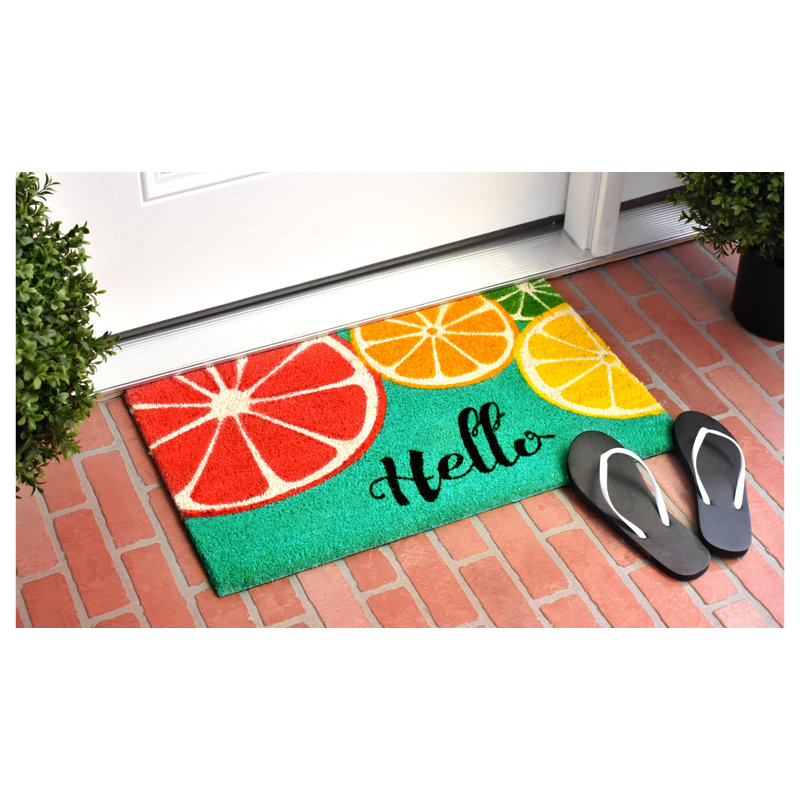Ebern Designs Potashnick Fruit Hello 29 In X 17 In Non Slip Outdoor Door Mat Reviews Wayfair