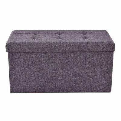 Winston Porterleonora Folding Rectangular Tufted Storage Ottoman Winston Porter Upholstery Color Dark Gray Dailymail