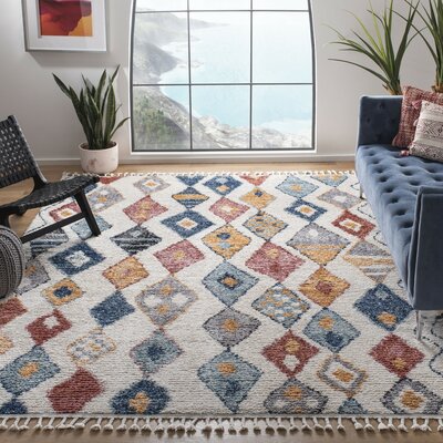 Robertsdale Southwestern Cream/Blue/Red Area Rug Bungalow Rose Rug Size: Rectangle 5'1