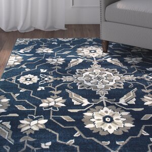 Dartington Borderless Traditional Blue/Grey Area Rug