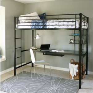 Belfort Twin Loft Bed with Wood Workstation