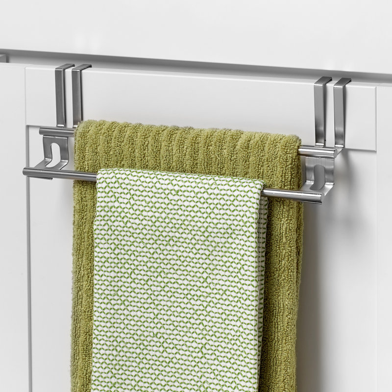 brushed nickel over the door towel rack