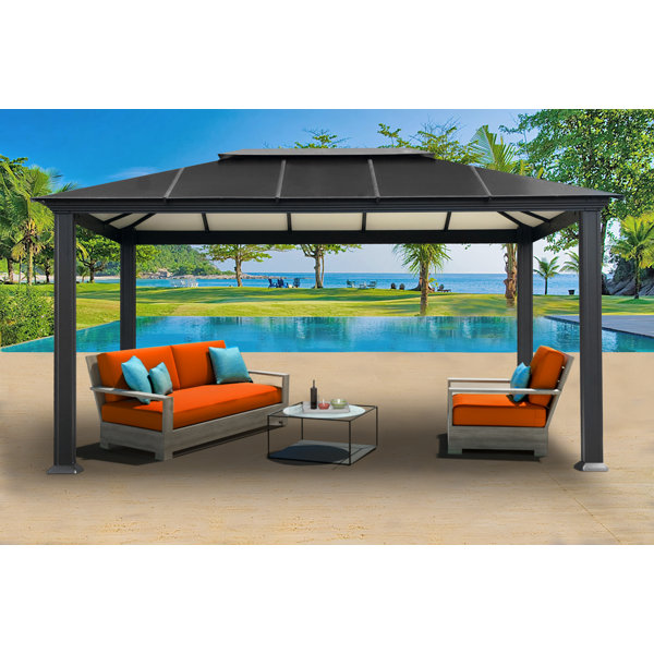 Paragon Outdoor Newport 10 5 Ft W X 16 Ft D Aluminum Patio