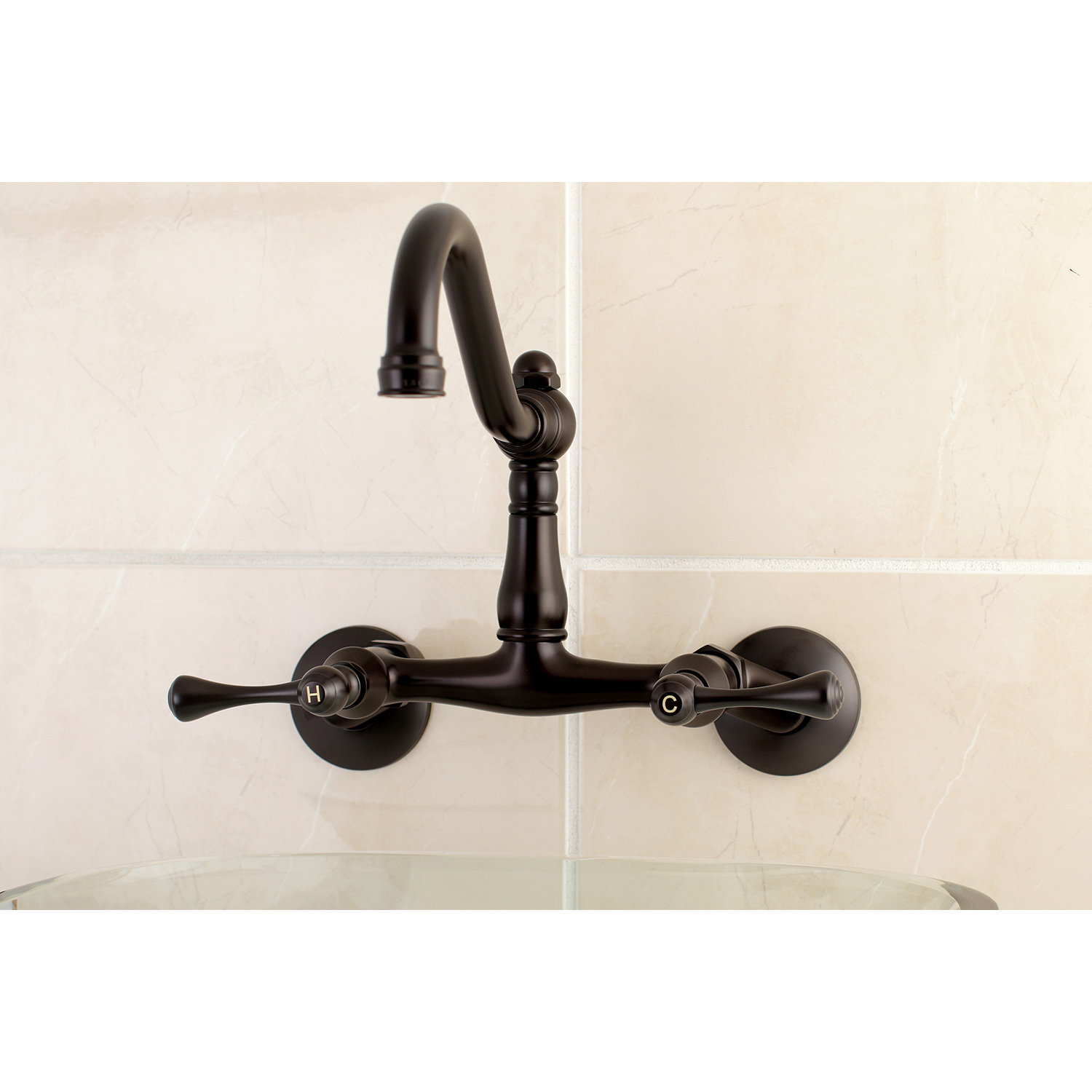 Kingston Brass Vintage Double Handle Wall Mount Kitchen Faucet