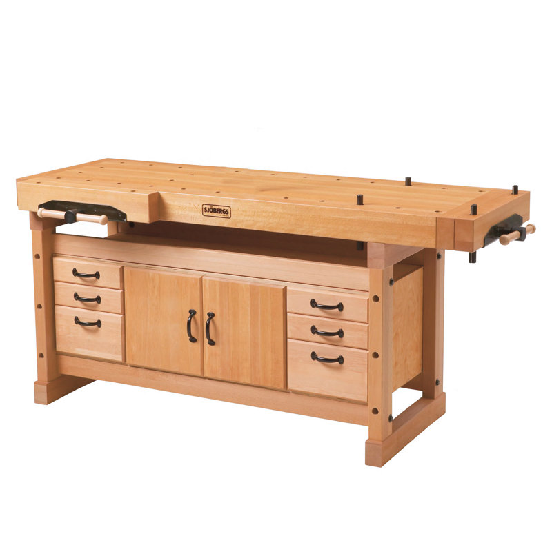 Sjobergs Elite 2000 76 W Wood Top Workbench with Cabinet 