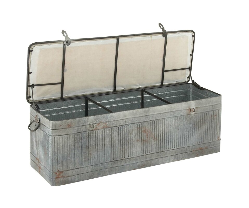 August Grove Dublin Metal Storage Bench &amp; Reviews | Wayfair