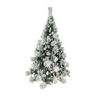 Snow Dusted 46 Green Pine Artificial Christmas Tree With Metal Stand Snow Dusted 46 Green Pine Artificial Christmas Tree With Metal Stand