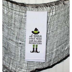 A Witch Lives Here With Her Little Monsters Kitchen Towel