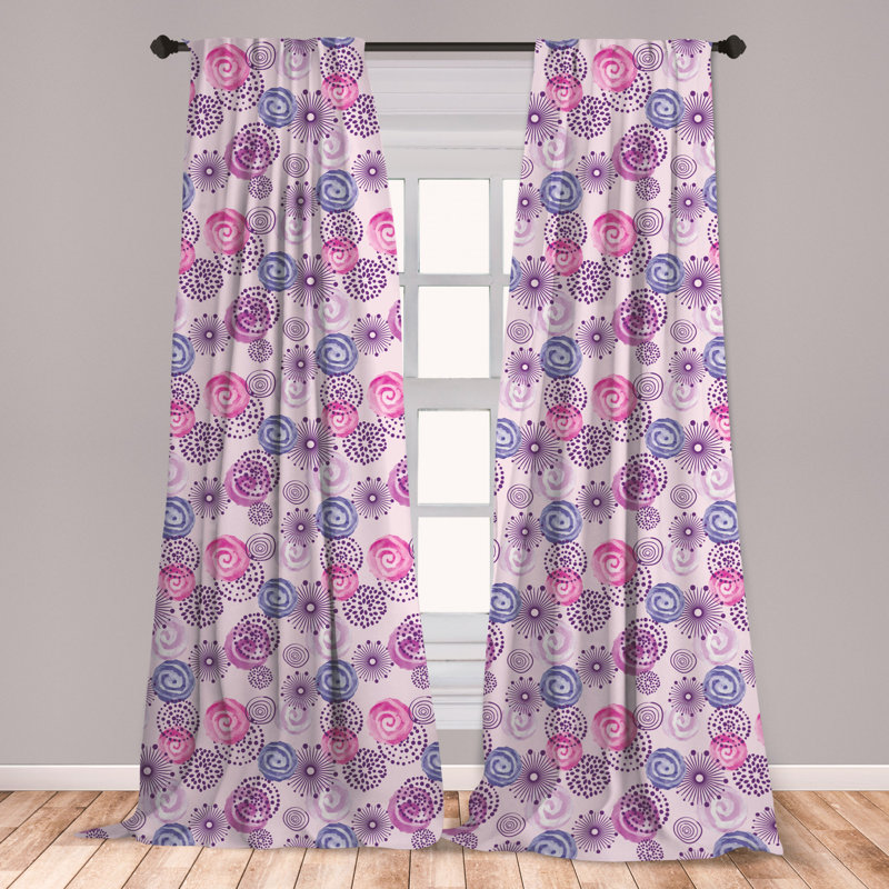East Urban Home Watercolor Floral Room Darkening Rod Pocket Curtain Panels Wayfair