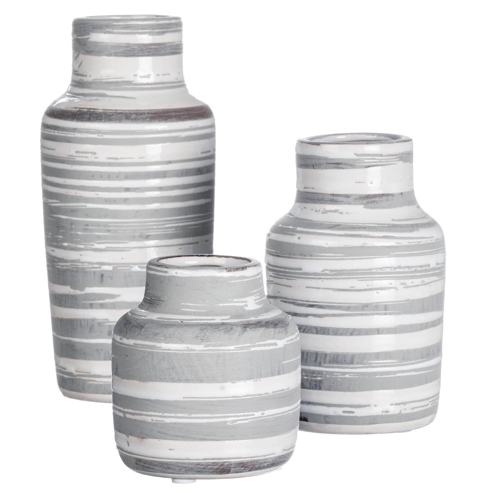 Bessette Striped 3 Piece Table Vase Set