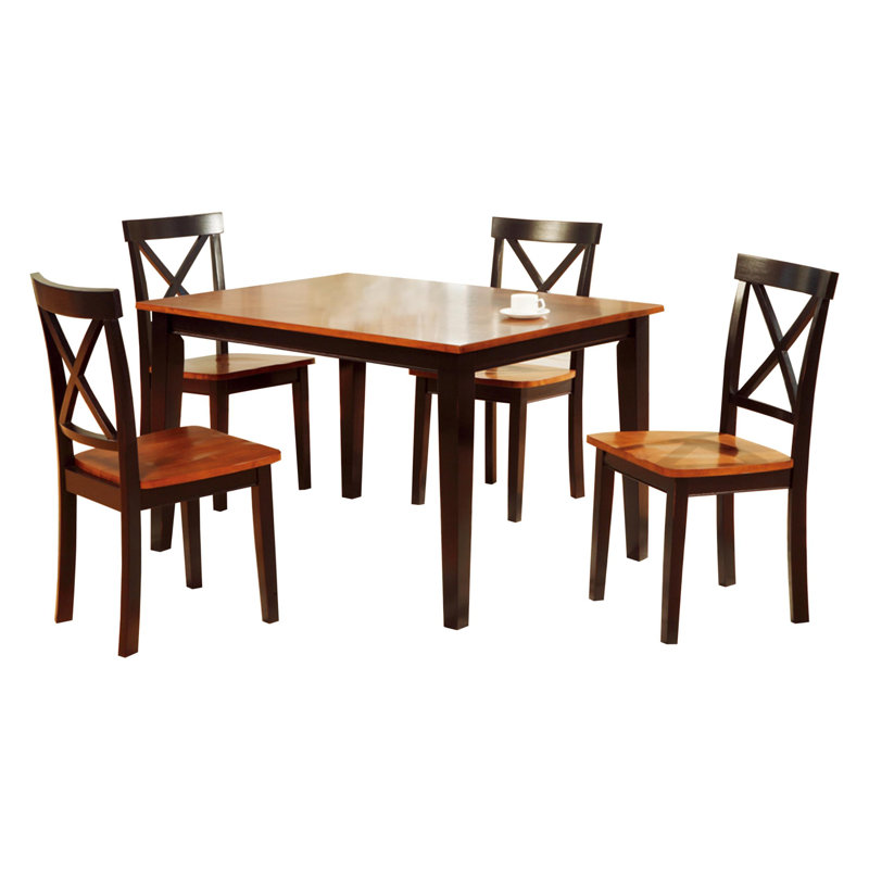 Winston Porter Segundo Rubberwood 5 Piece Solid Wood Dining Set Segundo Rubberwood 5 Piece Solid Wood Dining Set