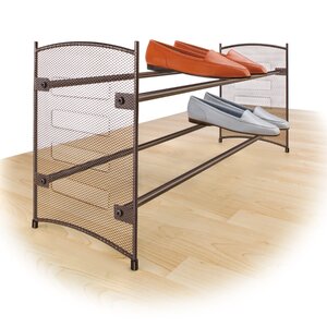 Expandable and Stackable 2-Tier Shoe Rack