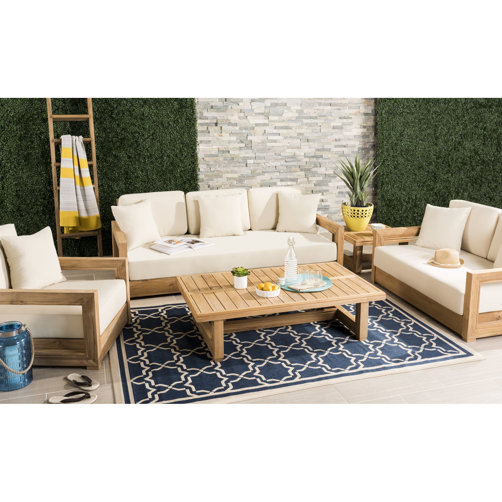 Lakeland 5 Piece Teak Sofa Seating Group with Cushions