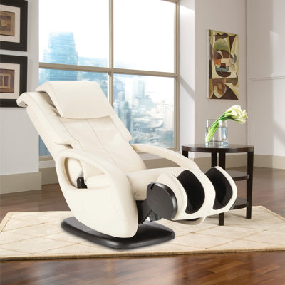 WholeBody Human Touch 71 Reclining Adjustable Width Heated Massage Chair with Ottoman Human Touch Upholstery Bone Faux Leather
