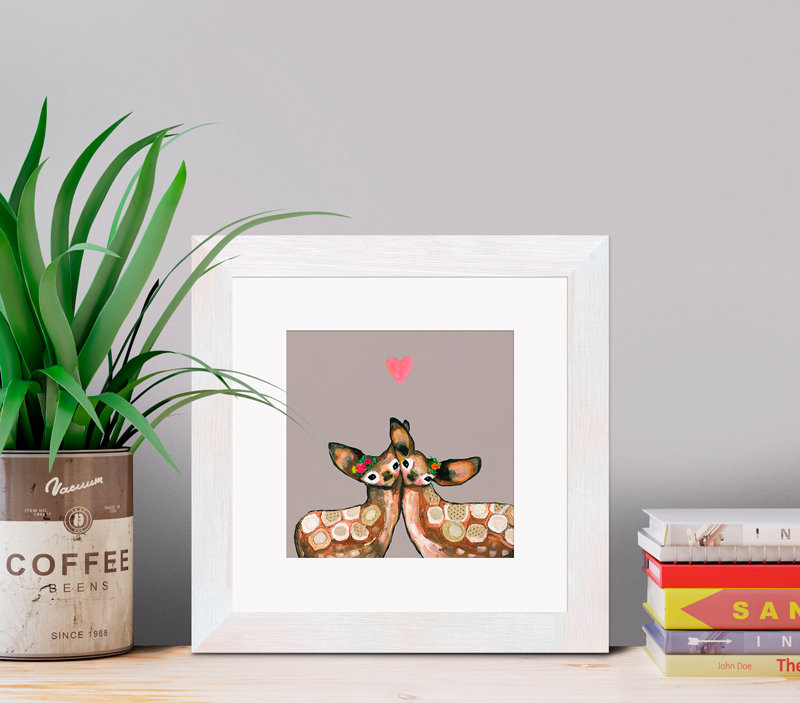 Greenbox Art Fawn Love By Eli Halpin Framed Painting Print Wayfair