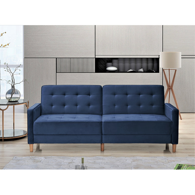 Corrigan Studio Stetson Velvet 80 Square Arms Sofa Bed Reviews Stetson Velvet 80 Square Arms Sofa Bed