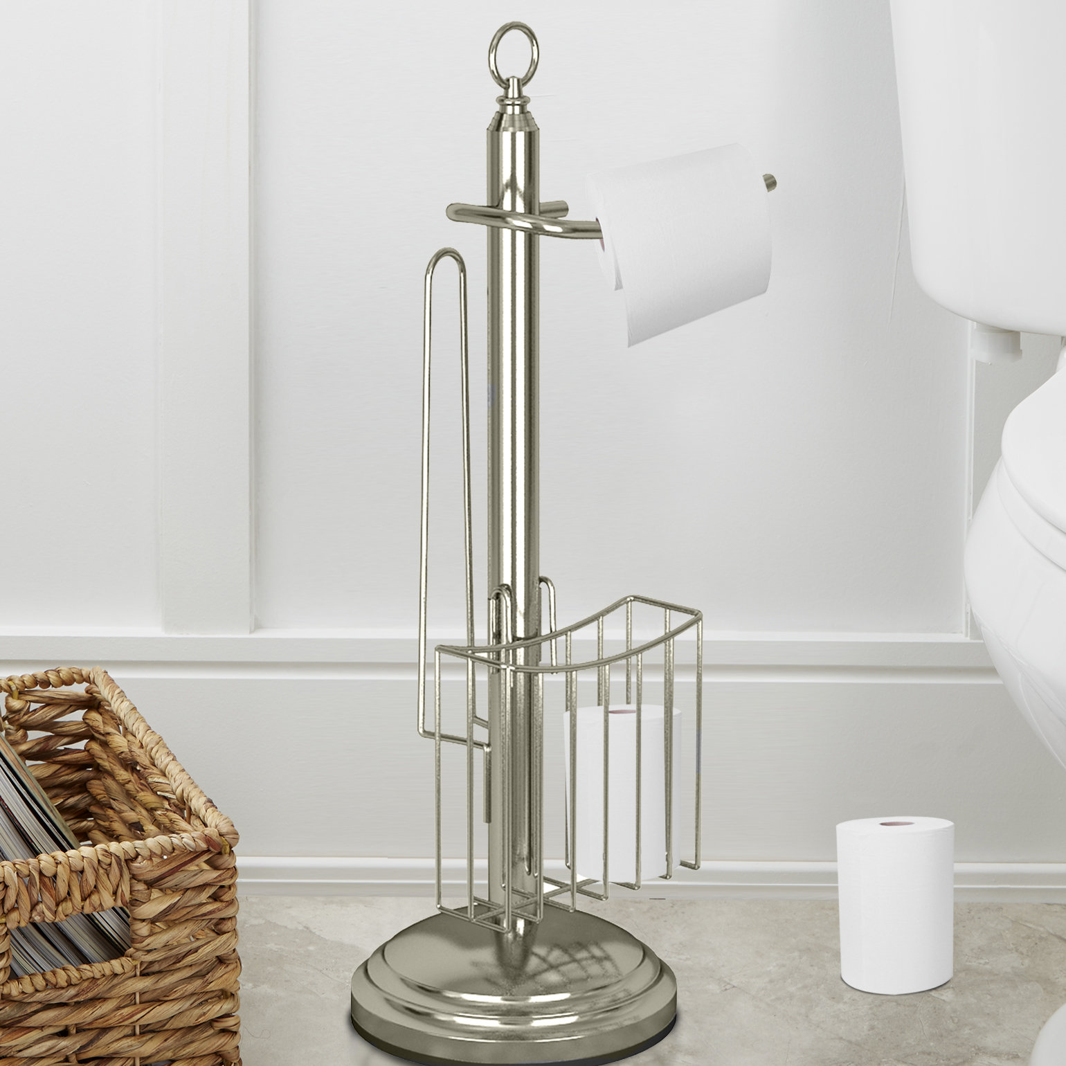 Tatara Group Free Standing Toilet Paper Holder With Storage Tatara Group Free Standing Toilet Paper Holder With Storage Reviews Wayfair