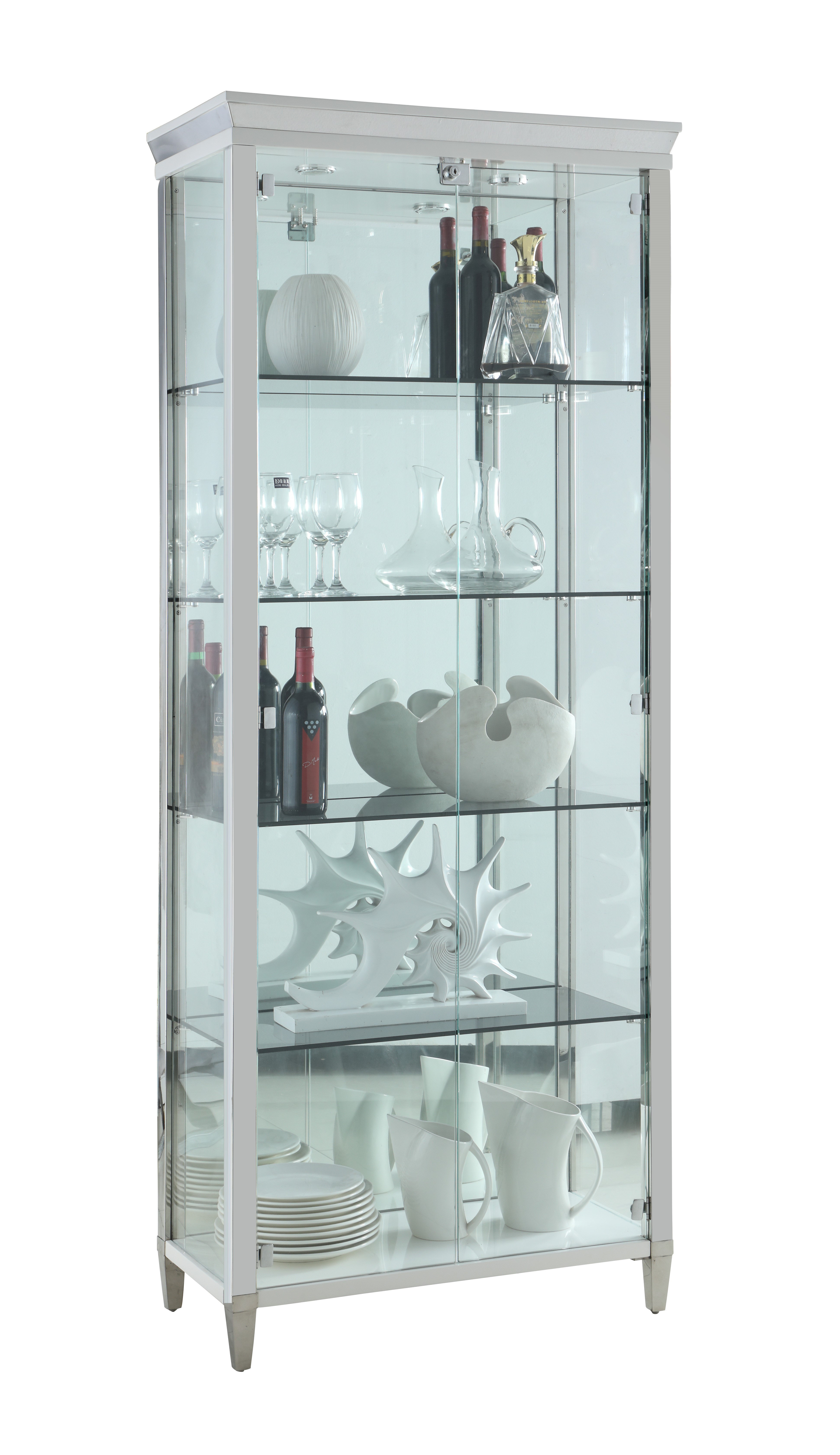 latitude run cabinets on Latitude Run Akachi Lighted Curio Cabinet Wayfair
