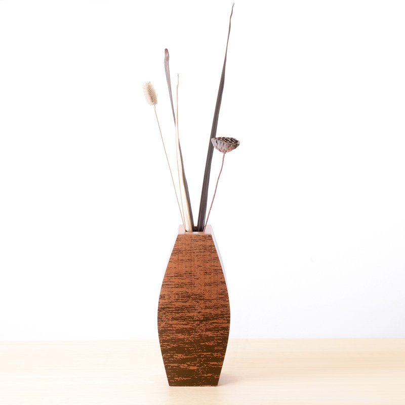 World Menagerie Masam Cylinder Floor Mango Wood Floor Vase ...