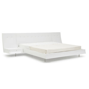 Concavo Nightstand Upholstered Panel Headboard by Whiteline Imports