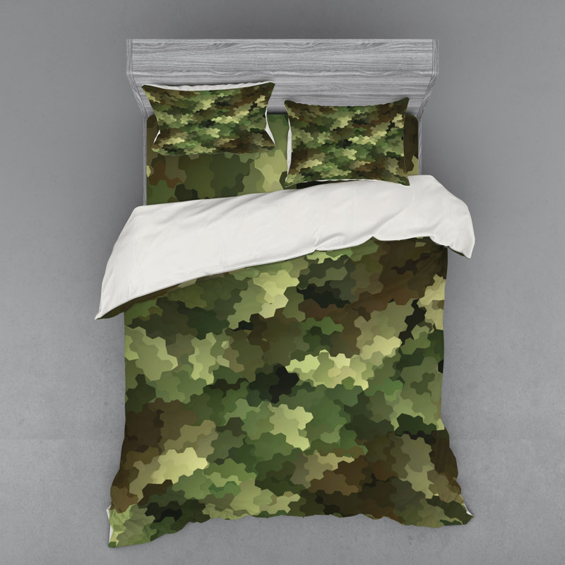 East Urban Home Camo Frosted Glass Effect Hexagonal Being
