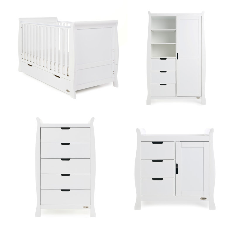 Obaby Stamford Classic Sleigh 4 Piece Nursery Furniture ...