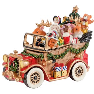 Santa's Classic Car Holiday Musical Figurine