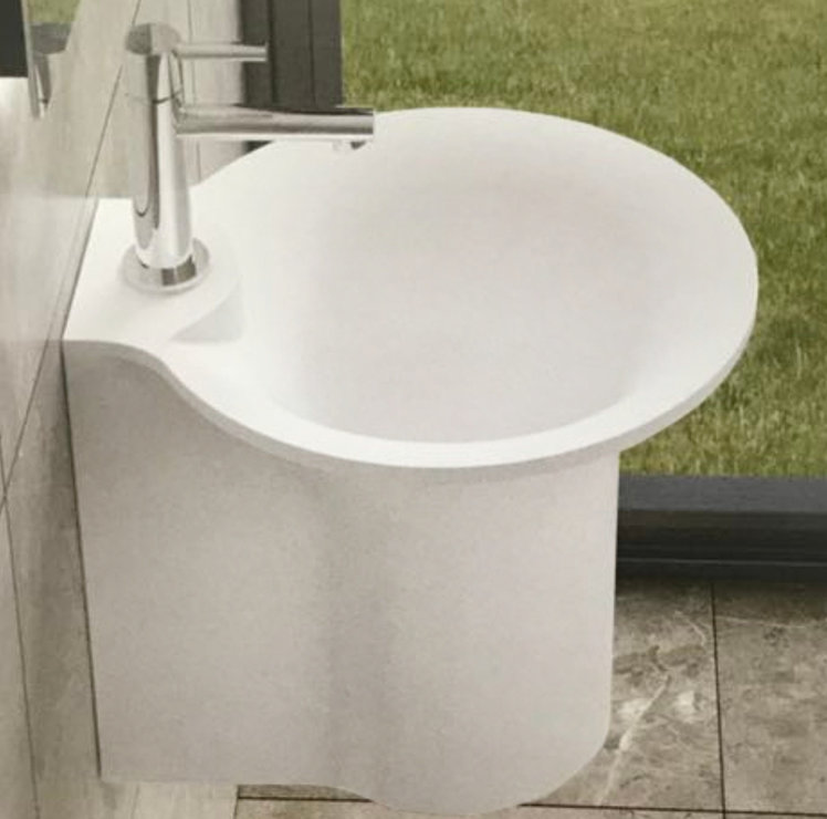 Infurniture Bucket Stone 19 Semi Pedestal Bathroom Sink Wayfair