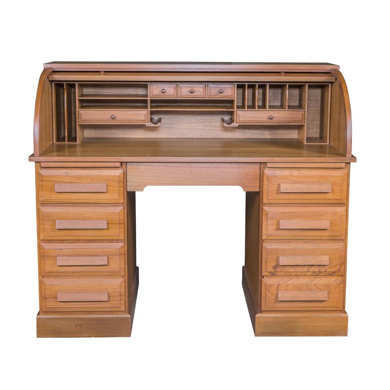 Canora Grey Rojas Solid Wood Secretary Desk With Hutch Wayfair