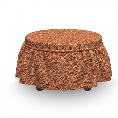 Circular Spiral Motifs Ottoman Slipcover East Urban Home