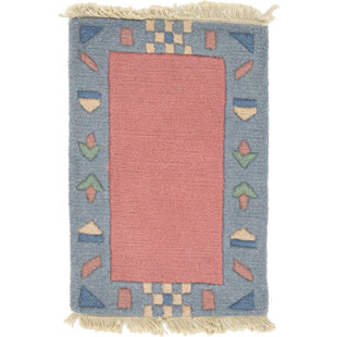 Area Rugs With Salmon Colors Wayfair One Of A Kind Dorcaster Hand Knotted 1 4 X 11 Wool Salmon Blue Area Rug